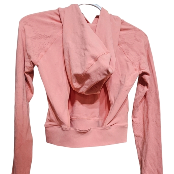 Free People Movement Lucky Layer Cutout Back Crop Hoodie in Crush Blush - Picture 8 of 13